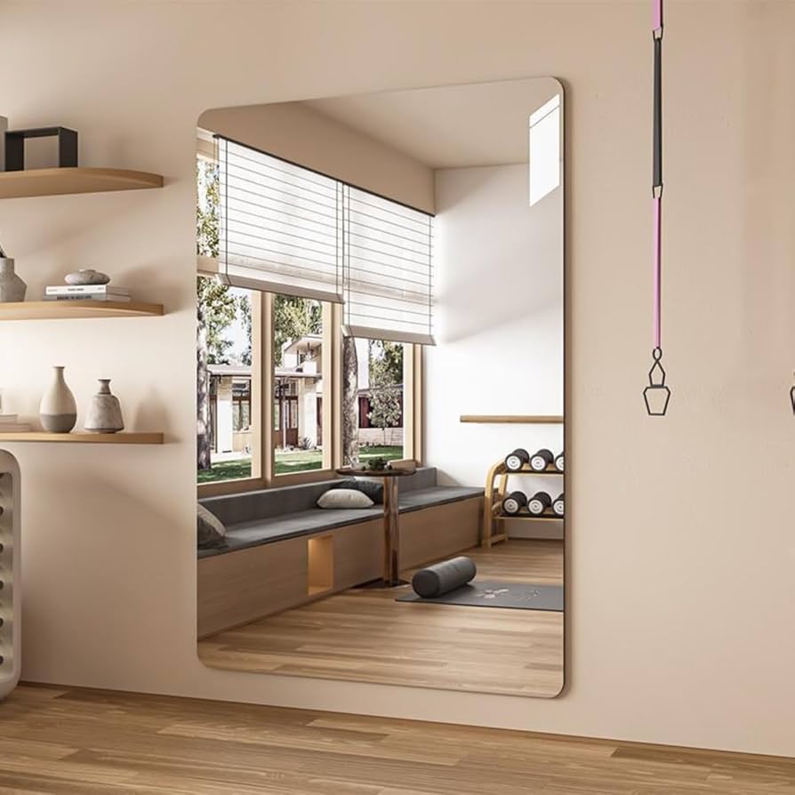 ダンスミラー 割れない鏡 幅100ｘ160 キャスター付き 木目調 2104 ダンスミラー 割れない鏡 幅100cmx160cm キャスター付き 2103,4